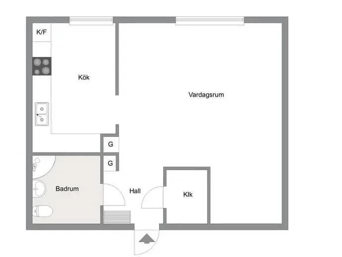 Floor plan for Brunnsplan 3 B