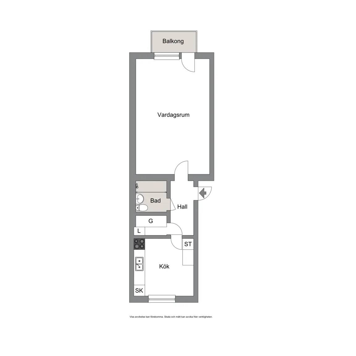 Floor plan for Östergatan 5E