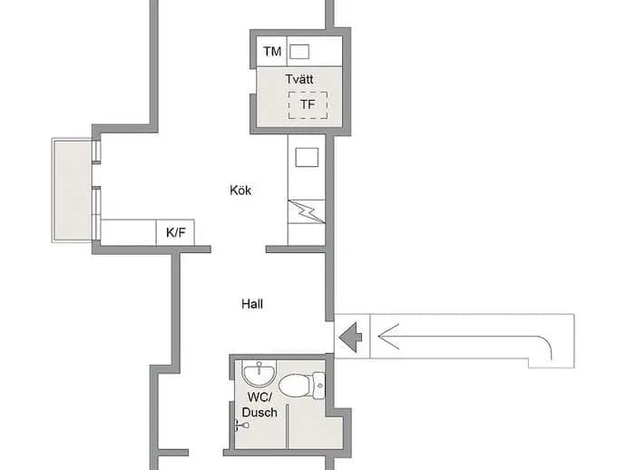 Floor plan for Klevavägen 3 B