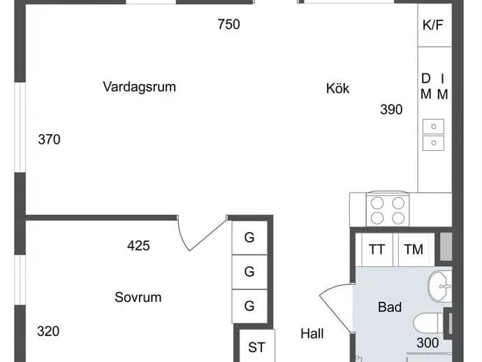 Planritning för Sandstuguvägen 49