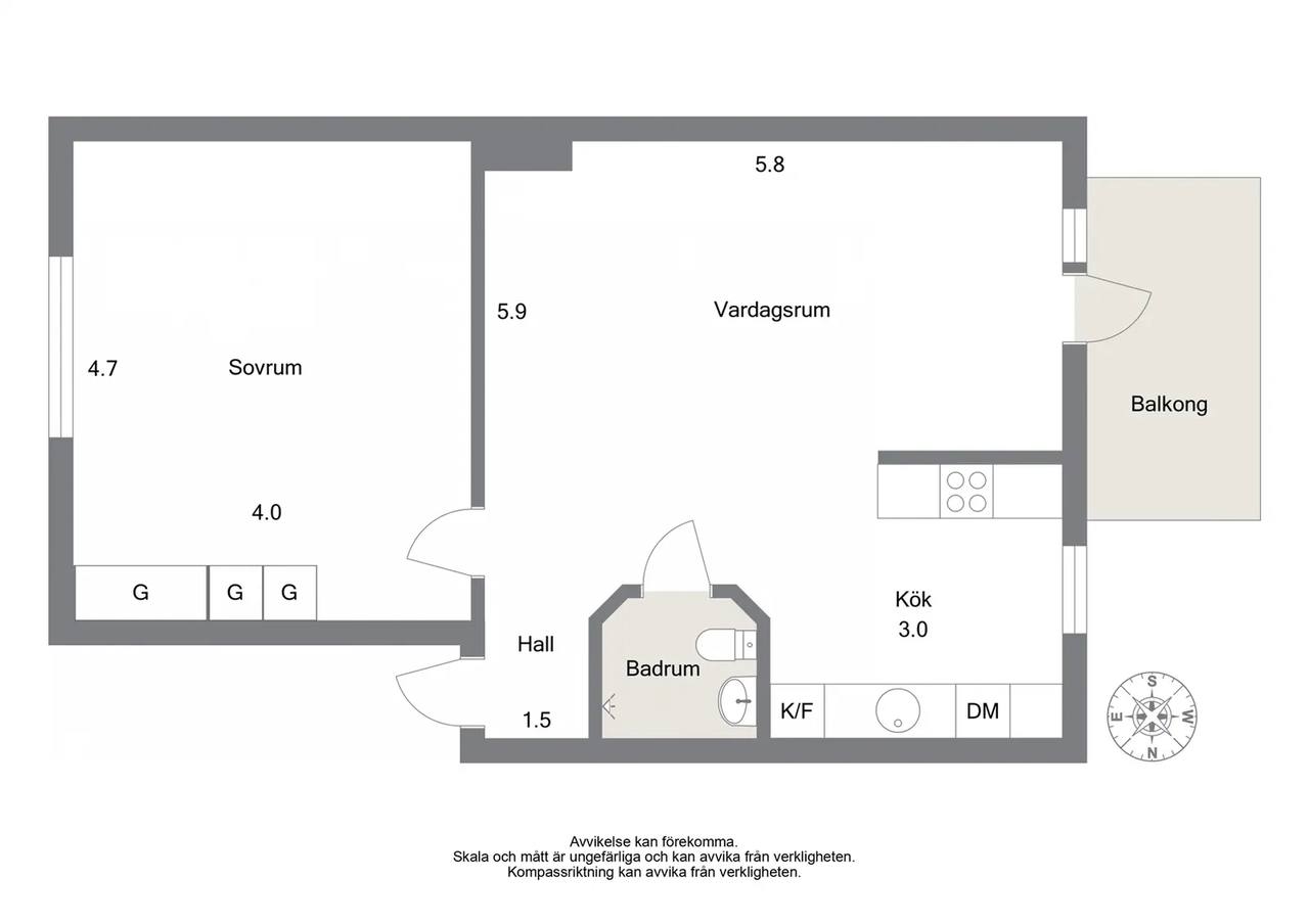 Floor plan for Mimers väg 6a