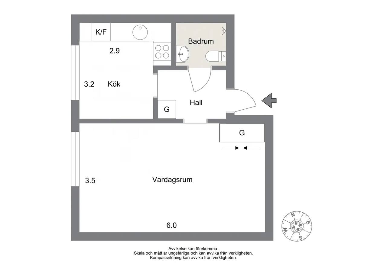 Floor plan for Linnévägen 34