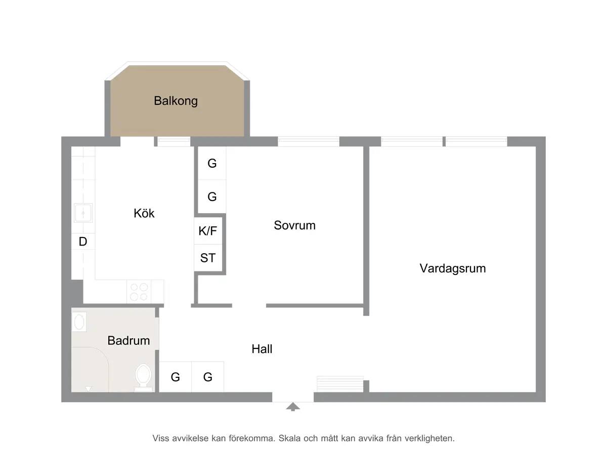 Floor plan for Segevångsgatan 19B
