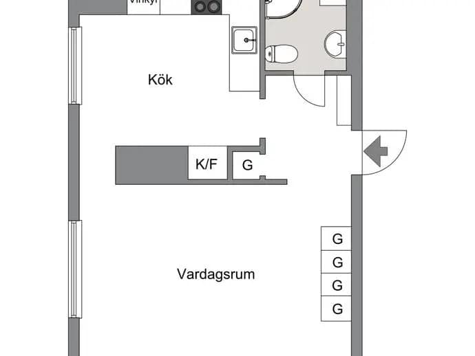 Floor plan for Ulvsbygatan 27C