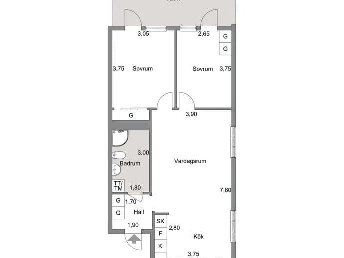 Floor plan for Norrgärdesgatan 3