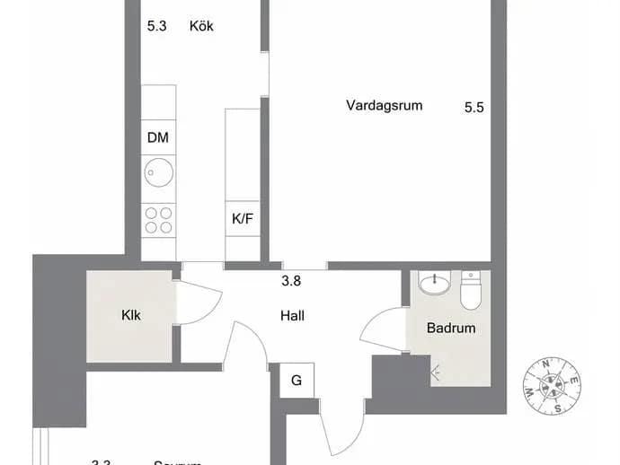 Planritning för Tybblegårdarna 2A