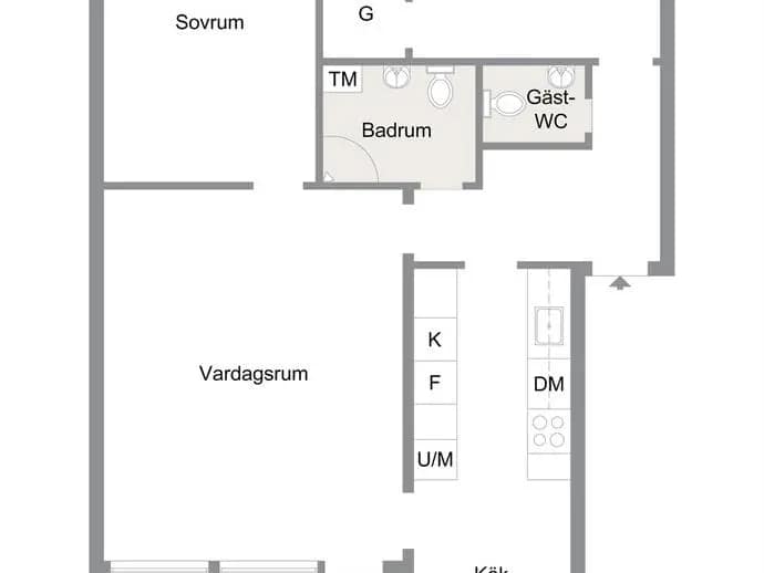 Floor plan for Kung Kristians väg 6C