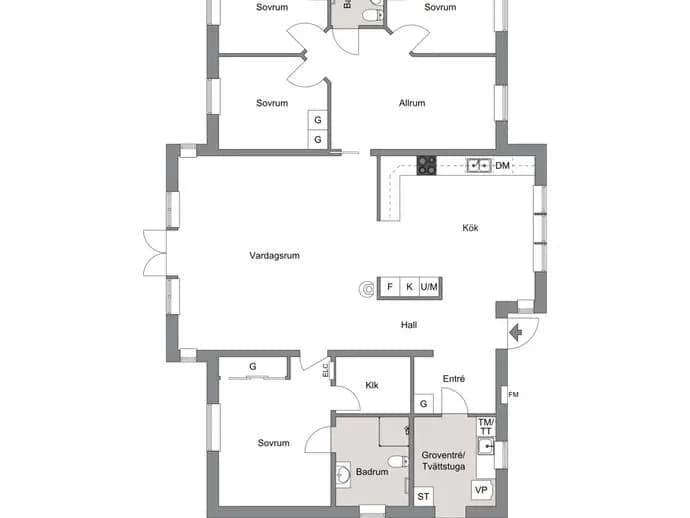 Floor plan for Krokvägen 19