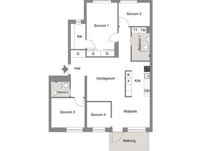 Floor plan for Alfons Åbergs gata 5