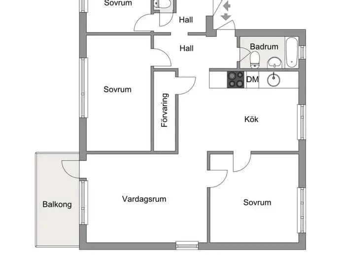 Floor plan for Helsingörsgatan 10, 1tr