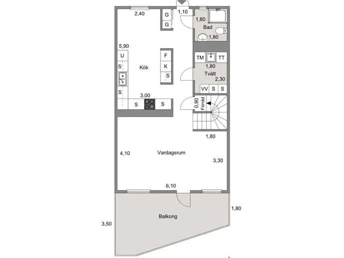 Floor plan for Kulbanan 7