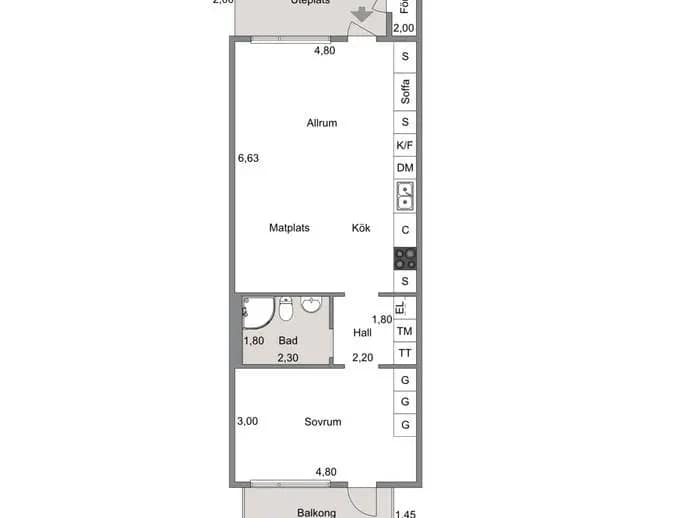 Floor plan for Generalsgatan 6