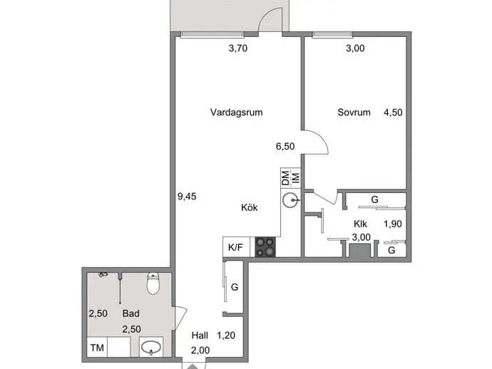 Planritning för Linavägen 5