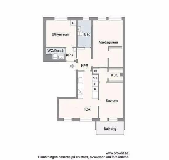 Floor plan for Vissingebacken 13, 1 tr