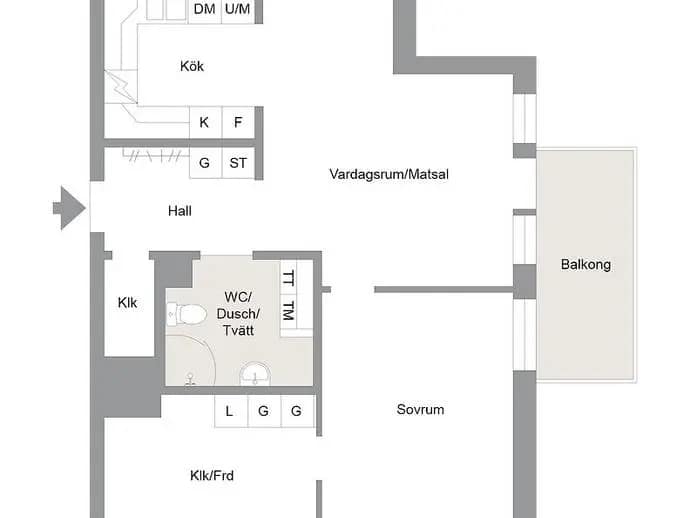 Planritning för Polluxgatan 21