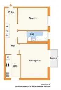 Floor plan for Lofotengatan 23, 4tr