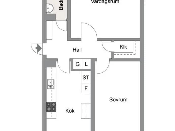 Planritning för Östersjövägen 44A