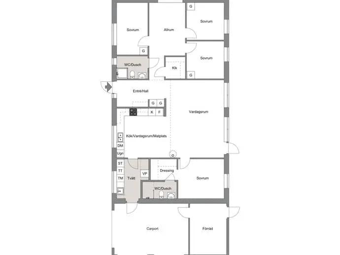 Floor plan for Semestervägen 15