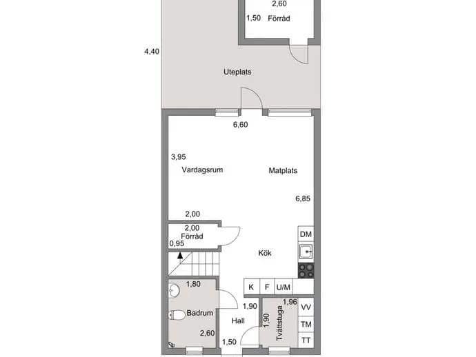 Planritning för Tågvägen 6A