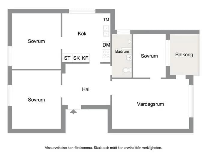 Floor plan for Kollegiegatan 1A