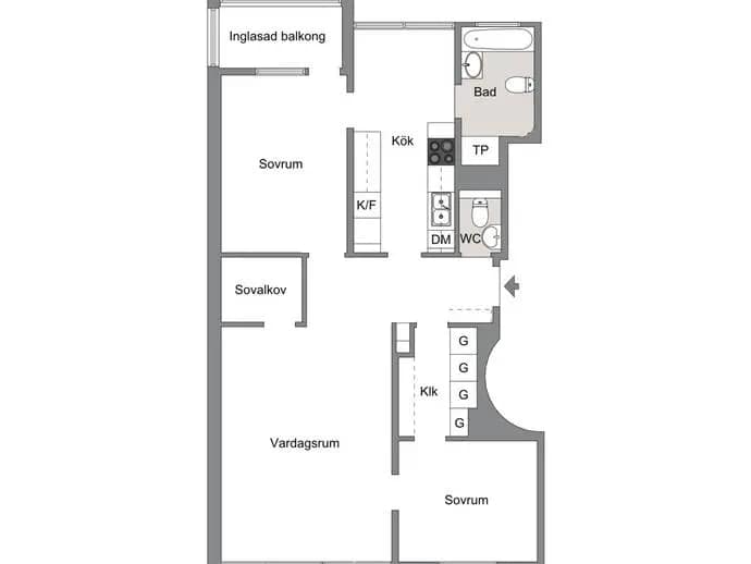 Floor plan for Gamla Lundagatan 4