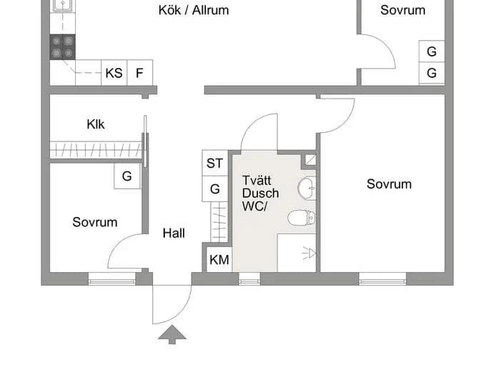 Planritning för Dalergränd 4D