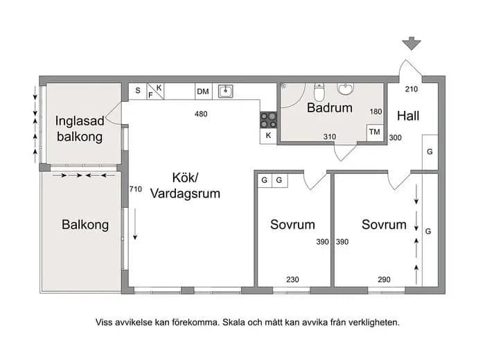Planritning för Strandåkervägen 2B