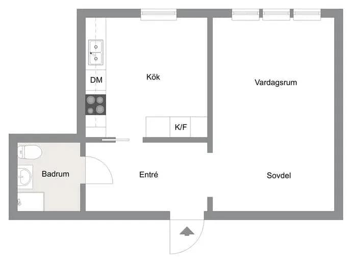 Floor plan for Gamla gatan 11