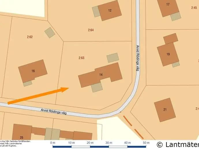 Planritning för Arvid Rödings väg 14