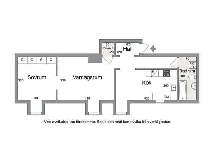 Planritning för Sundbyvägen 36B