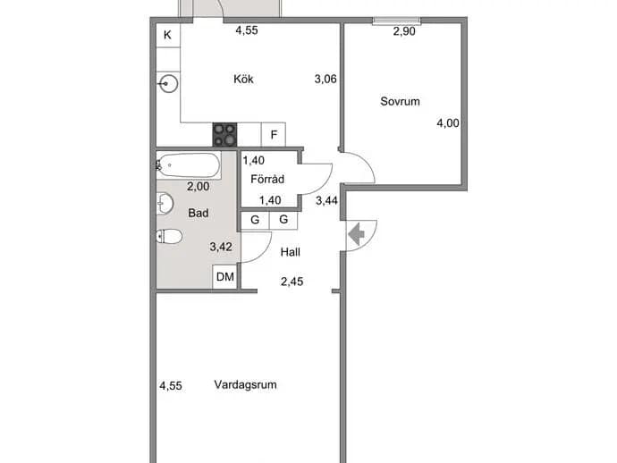 Planritning för Granövägen 38