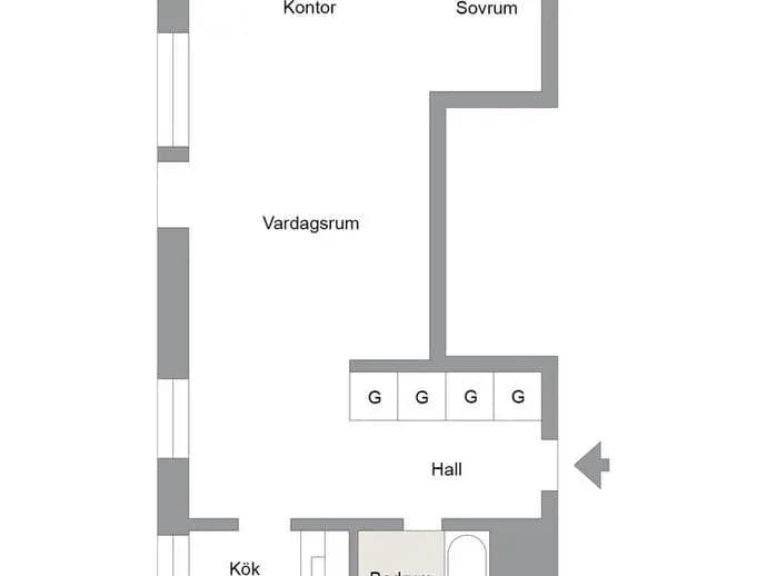 Floor plan for Köpmansgatan 14B