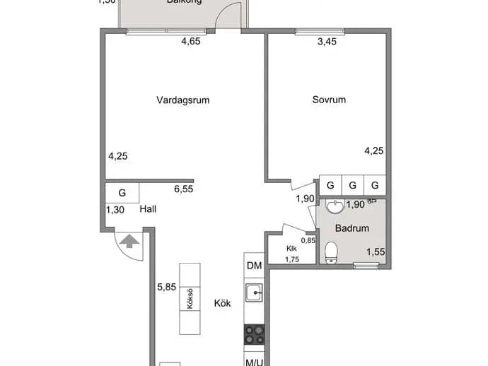 Floor plan for Kvarngärdesgatan 7A