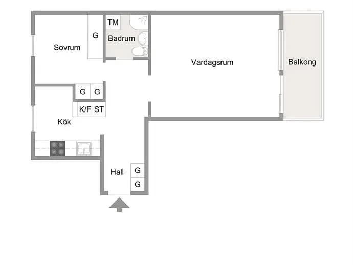 Floor plan for Dalagatan 8A
