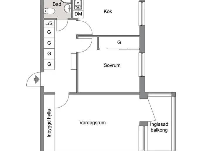 Floor plan for Bergkantsgatan 6B