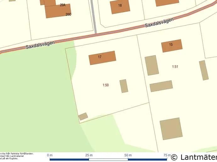 Planritning för Saxdalsvägen 17