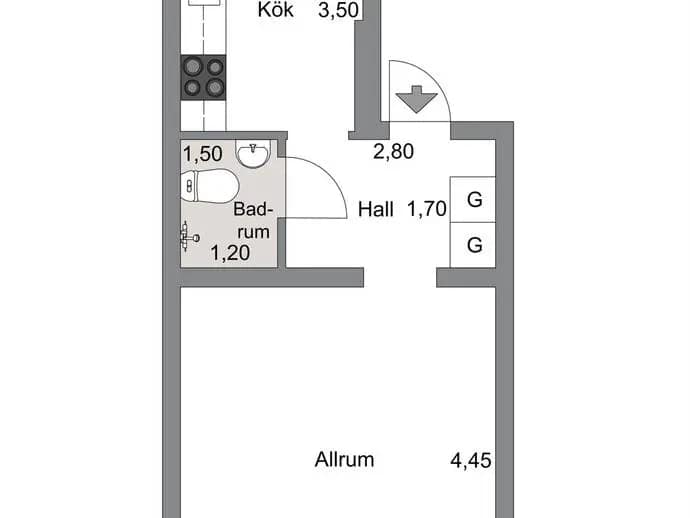 Planritning för Åbäcksgatan 2B