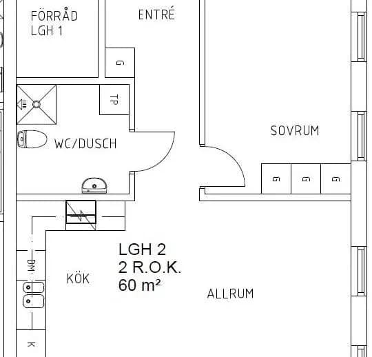 Floor plan for Eugeniagatan 13