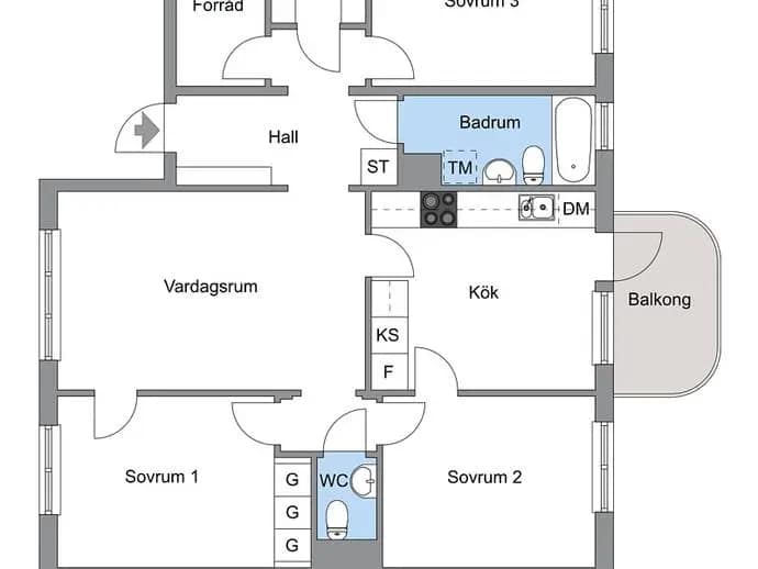 Floor plan for Tre Källors väg 19