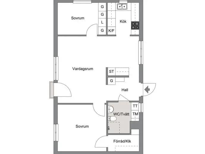 Floor plan for Olsbergsvägen 1D