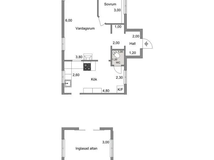 Floor plan for Dalhagsvägen 2
