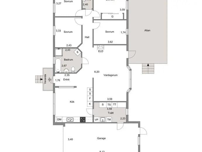 Floor plan for Tallåsvägen 19