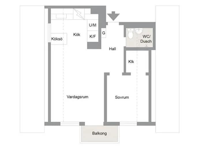 Floor plan for Gråbogatan 9 B