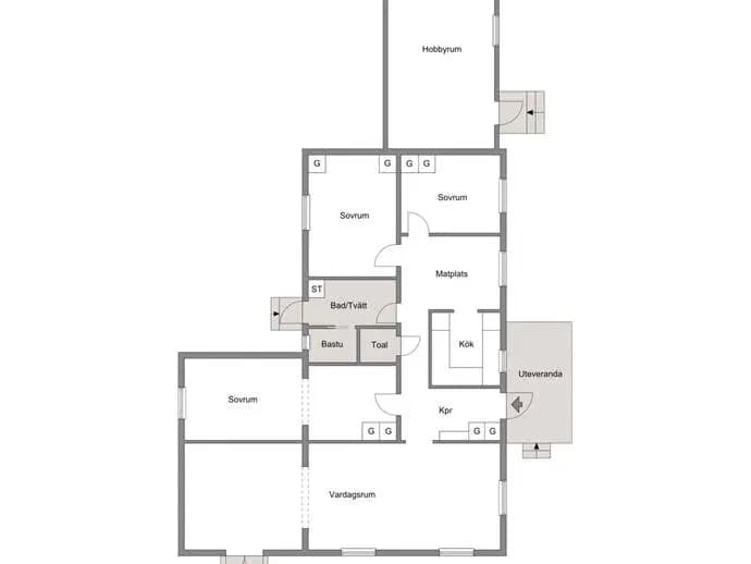 Floor plan for Solbergavägen 11