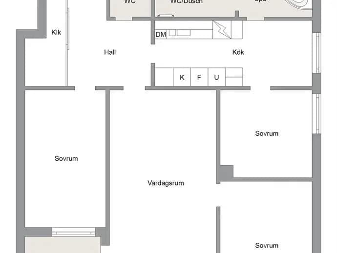 Planritning för Holmvägen 2 vån 7 av 8
