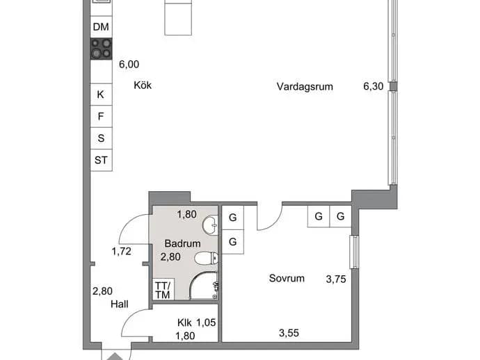 Floor plan for Östra Storgatan 12