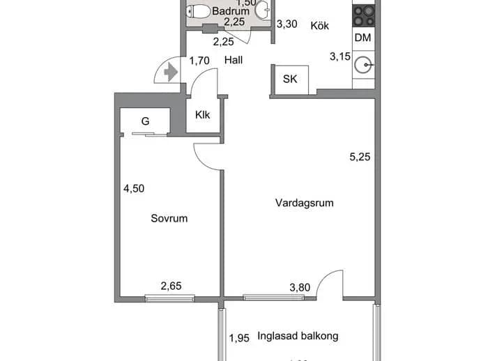 Floor plan for Lundbladsvägen 5B