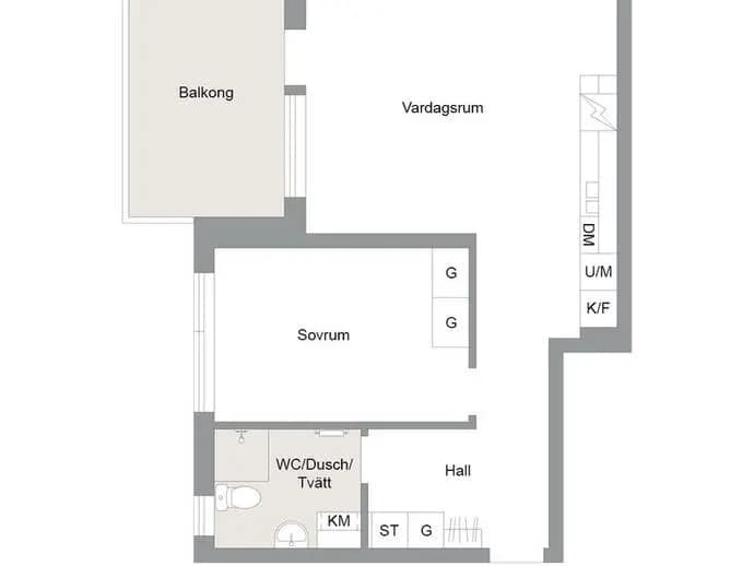Planritning för Järvedsvägen 20 D 4-1203