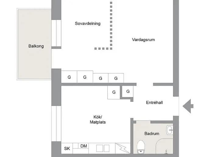 Floor plan for Lillgatan 44 B