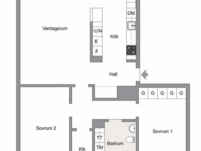 Floor plan for Högviltsgatan 10, 4 Tr